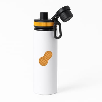 Hacebo® - Pinda's waterfles met draaidop oranje - Pinda - Liefhebbers van eten - Peulvruchten - noten - water fles - 850ML