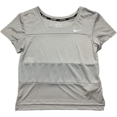 Nike Fitness Running Sneldrogend Ademend T-shirt met Korte Mouwen Dames tops 938447-003 S gray