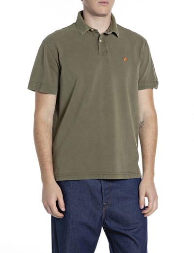 Replay Casual groen poloshirt