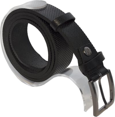 Leren Dames Riem Zwart Met Print Of Heren Riem Echt Leer 3 cm Breed - 110 cm (Taillemaat 90 cm)