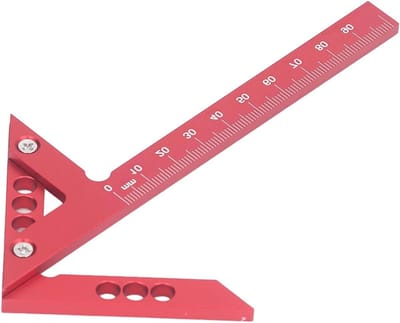 Houten Bewerkingshulpmiddel met Aluminium Legering, 45/90 Graden Hoekmeter en Middenzoeker voor Nauwkeurige Metingen van Ronde en Vierkante Hoeken