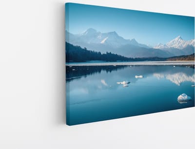 Saammp Canvas Schilderij - Koud Landschap - Natuur - 45x30 - Foto op canvas - Wanddecoratie - Muurdecoratie Woonkamer - Slaapkamer decoratie - Canvas Print