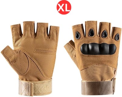 Bovista Airsoft Handschoenen - Tactical - Tactical Gloves - Leger - Tactical Handschoenen Hardknuckle - Paintball - Militaire - Vingerloze - Khaki XL