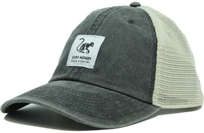 Surf Monkey - Trucker Cap - 5 Panel - One Size - Cotton - Zwart