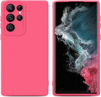 Cadorabo Hoesje geschikt voor Samsung Galaxy S22 ULTRA in FLUID ROOD - Beschermhoes gemaakt van flexibel TPU silicone Cover Fluid Case