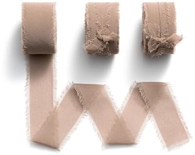 MORSUNBELA Chiffon Ribbon Gift Ribbon Wide Ribbon Suitable for Wedding,Bridal Bouquet,Gift Wrapping,DIY Project,Crafts,2.5cm x 6.4m Brick Pink