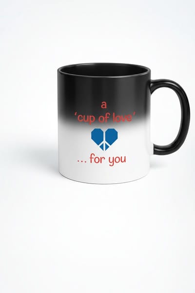 Magische Mok 'A Cup of Love' met Peace Teken | Kleurveranderende Liefdesbeker & Origineel Cadeau