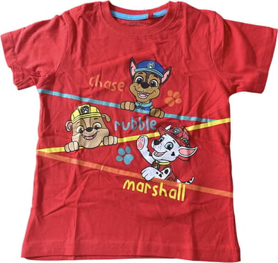 Paw patrol Shortama Katoen Rood-Grijs Maat 98
