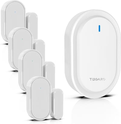 Draadloze Deurmelder - Raamdetector Alarm - Toegangswaarschuwing Huis - Lange Signaalafstand - 9cm Breed - Wit