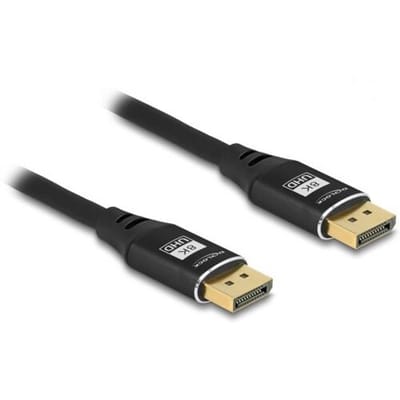 Delock 80622 DisplayPort-kabel DisplayPort Aansluitkabel DisplayPort-stekker 3 m Zwart 8K UHD, Vergulde steekcontacten, Afgeschermd (drievoudig)