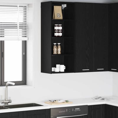 vidaXL - Hangkast - Zwart - Eiken - 40 - x - 29,5 - x - 100 - cm - Bewerkt - hout