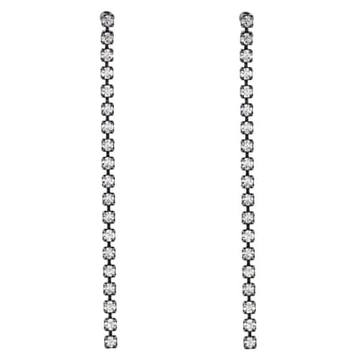 Behave - Oorbellen - Strass Oorhangers - Transparante Kristal Steentjes - 5.5 cm