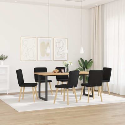 vidaXL - Eetkamerstoelen - 6 - st - stof - zwart