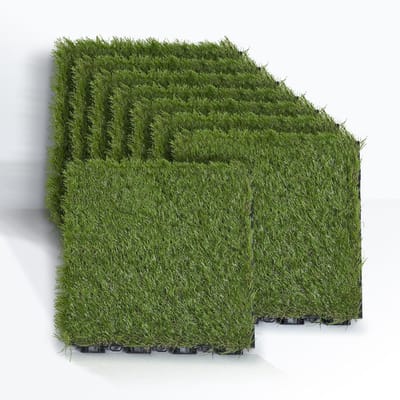 Kunstgrastegels - Synthetisch gazon - Binnen en buiten - Zelfdrainerend vermogen - 305 x 305 cm - Groen