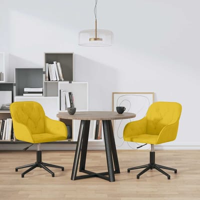 vidaXL - Eetkamerstoelen - draaibaar - 2 - st - fluweel - geel