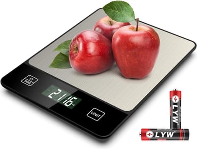 Keukenweegschaal-1g-10kg-Tarra Functie-Digitaal LED-display-Antislip en waterdicht-Precisie keukenweegschaal (zwart)