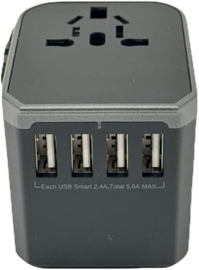 Thuys – 28W Wereld Adapter – 4USB Type – C Multifunctionele Snellader – Zwart
