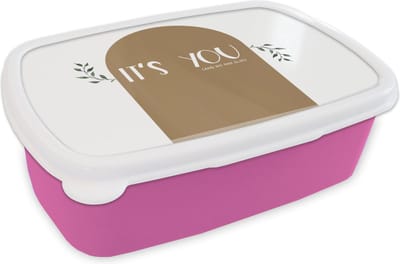 Broodtrommel Roze - Lunchbox - Brooddoos - It's you and no one else - Quotes - Spreuken - Relatie - 18x12x6 cm - Kinderen - Meisje