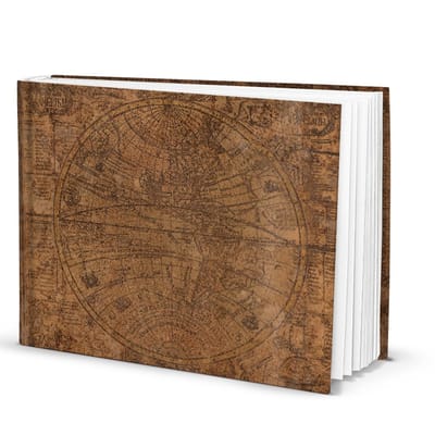 Notitieboek A4 hardcover - Dagboek - Reisdagboek - Blanco schrijfboek - 148 pagina's - Stevige omslag - Vintage design