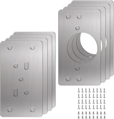 SnelShoppen - RVS Hinge Repair Plate Set, 8 Stuks, Keuken Hengen, Reparatie Platen met 48 Schroeven, Duurzaam RVS, Ideaal voor Deuren, Kasten, Meubels