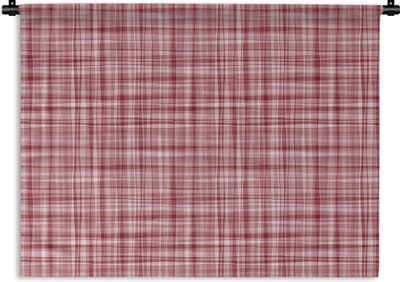 Wandkleed - Wanddoek - Patroon - Rood - Waves - 120x90 cm - Wandtapijt
