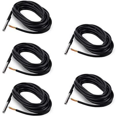 Digitale Temperatuursensor -55 °C tot 125 °C, Roestvrijstalen Sonde, Nauwkeurige Aflezing, 5 x 3 m
