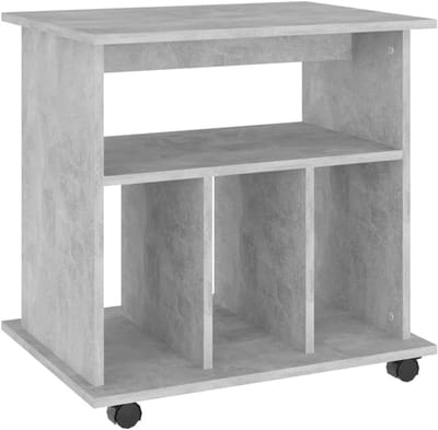 Verrijdbare Kast - Opbergkast Bureau - Thuiskantoor Organiseren - Vergrendelbare Wielen - 60x45x60 cm - Betongrijs