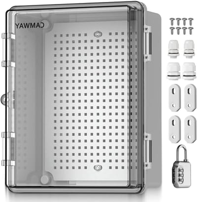 Waterproof verdeelkast - Stroomkast waterdicht - Elektronica beschermen - Geïntegreerd cijferslot - 22 x 17 x 11 cm - Transparant