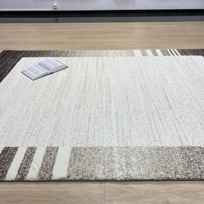 Crème Tapijt Dik Laagpolig Vloerkleed Koho Zen Premium Feeling Kader - 200x290cm- Modern - Woonkamer - Salon - Slaapkamer - Eetkamer