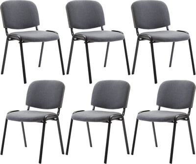 CLP Ken Set van 6 bezoekersstoelen grijs