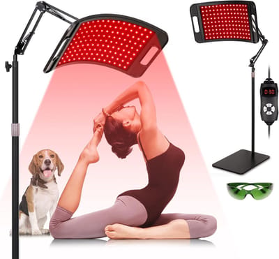 Rood Licht Therapie - Infrarood Lamp - Thuis Gebruik - Verstelbare Standaard - 43x31x9 cm - Zwart