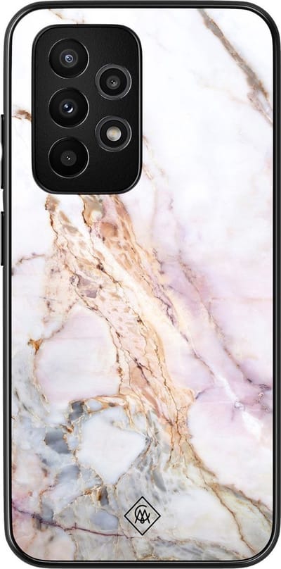 Casimoda® hoesje - Geschikt voor Samsung Galaxy A53 - Parelmoer Marmer - Zwart TPU Backcover - Marmer - Multi