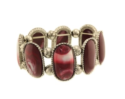 Behave - elastische armband paarse vintage look - klassiek cadeau