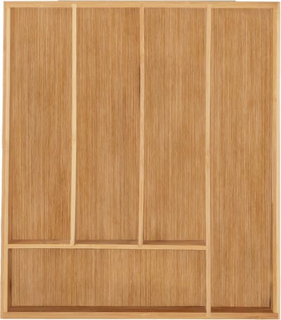 Famanu - Bamboe bestekbak 5 vakken compact, keukenlade organizer voor bestek en keukengerei, netjes sorteren in lade