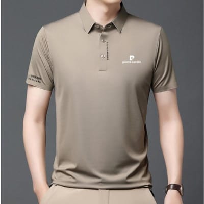 Zomer Nieuw Heren T-shirt Poloshirt Herenmode Casual Top Pullover 4XL gray