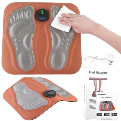 Voetmassage Mat Voet Acupressuur Apparaat 6 Modi & 15 Niveaus Elektrische Voetmassager Elektronische Voetstimulator voor Senioren brown