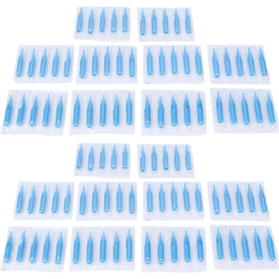 100 Stuks Wegwerp Gemengde Tatoeage Naaldpunt Draagbaar Blauw Lange Tatoeage Tip Accessoires white