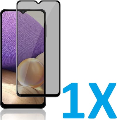 Screenprotector Glas - Privacy Tempered Glass Screen Protector Anti-Spy Geschikt voor: Samsung Galaxy A32 4G - 1x