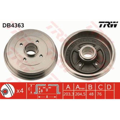Remtrommel, 1 stuk TRW DB4363