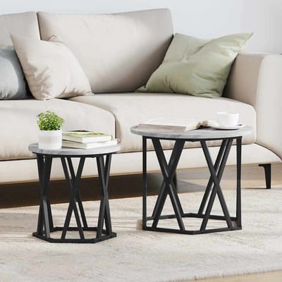 vidaXL - Bijzettafel - 2 - st - Grijs - Sonoma - 50 - x - 50 - x - 40 - cm