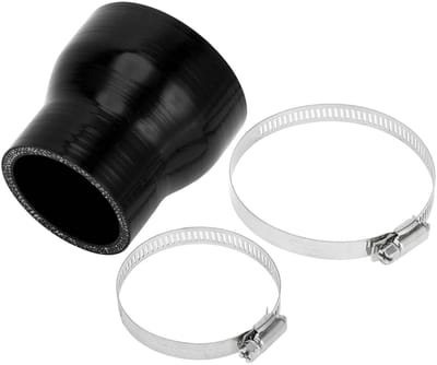 Dailygoods- Silicone Slang 4-Laags - Koppeling 51mm/70mm - Lengte 76mm - Dikte 5mm - Zwart - Bestand tegen hoge temperaturen - Koelslang