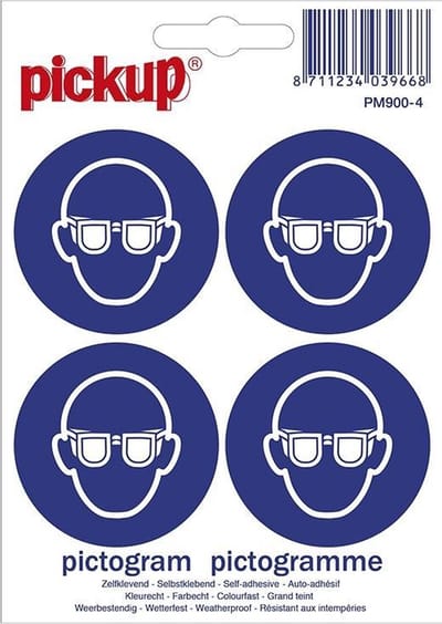 Mini picto's 4,7 cm 4 per vel - Oogbescherming dragen