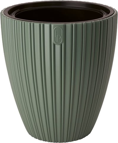 Form Plastic Plantenpot/bloempot Mika - kunststof - groen - D30 x H32 cm - met binnenpot - rond