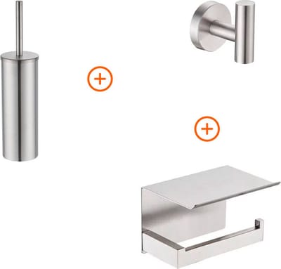Toilet accessoires set Rvs exclusief