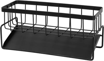 Praktische Organizer voor de Keuken en Badkamer, Ideaal voor Afwasborstels en Sponsen met Afvoer, Ruimtebesparende Oplossing voor de Spoelbak