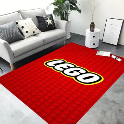 Jouet Blocs de Construction Géométriques Colorés Tapis d'Entrée Lavable Antidérapant Tapis de Zone Salon Canapé Chaises Cuisine Bienvenue 50X80CM