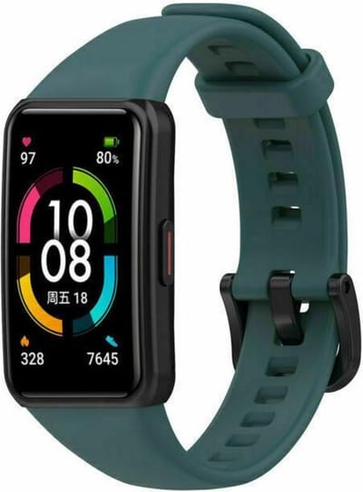 Siliconen Smartwatch bandje - Geschikt voor Huawei Band 6 siliconen bandje - dennengroen - Strap-it Horlogeband / Polsband / Armband