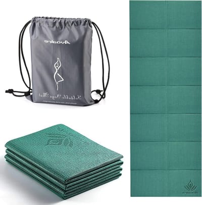 Opvouwbare Antislip Yogamat - Dikke PVC Fitness Training Mat - Pilates Gym Oefenmat - Draagbaar en Milieuvriendelijk - Workout voor Dames, Heren en Kinderen Yoga mat