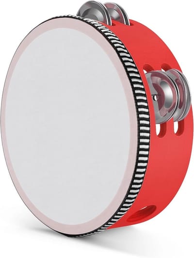 Houten Tamboerijn voor Volwassenen - 6-Inch Percussie Instrument met Dubbele Rij Zills