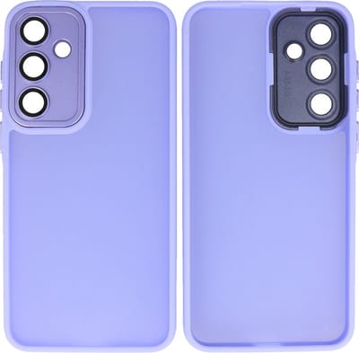 Hoesje Geschikt voor Samsung Galaxy A15 - Mat-Transparent met Camera Beschermer Case - Paars